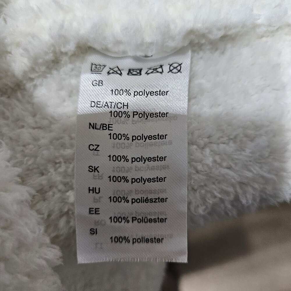 Robe Womens Large White Sherpa Fleece Belted Pockets Cozy Lounge Thick Plush - Picture 13 of 14